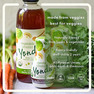 Add a savory flavor to any vegetable or salad dish with  Yondu Vegetable Umami – Premium Plant-based Seasoning Sauce – All-Purpose Instant Flavor Boost, Better Than: Fish Sauce, Soy Sauce, Bouillon (5.1 Fl oz)