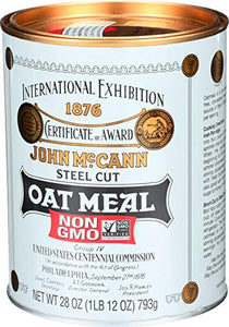 The choice for Breakfast of many Whole Food Plant Based Drs. Cook a batch and enjoy all week with different fruits. McCann's, Steel Cut Irish Oatmeal, 28 oz